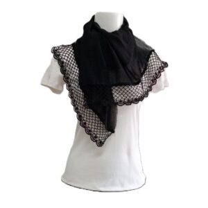 Siyah Pamuklu Firkete  Fular