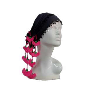 Siyah Tığ Oyası Bürümcük Bandana Fular